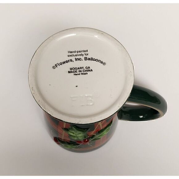 Vintage Flowers Inc Balloons Christmas Theme Hot Chocolate Or Coffee Mugs/Plates - Picture 6 of 12